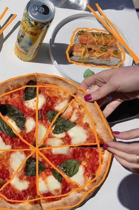 Artisan pizza and fresh sushi rolls at Pizzeria Maki, Wilmington DE